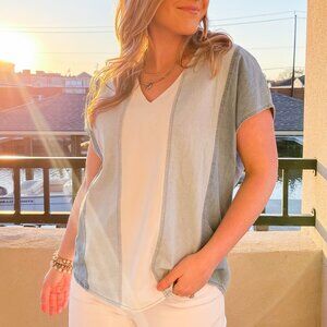 Chambray Denim Light Wash Top (S)